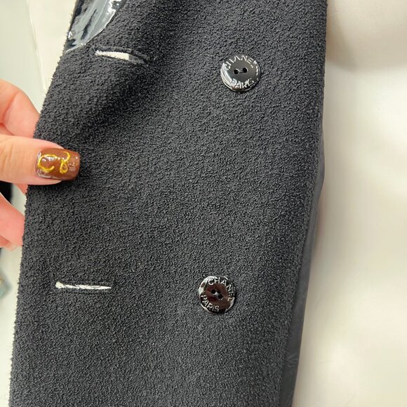 $5700 CHANEL 2015 Black Multi Wool Patent Blazer Jacket size FR 40/8 - Picture 11 of 13
